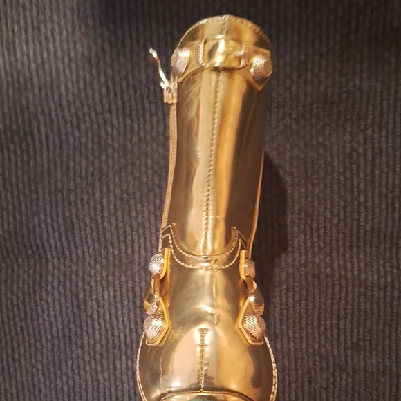 Azalea Wang Metallic Gold Ankle Boots - Picture 6 of 10